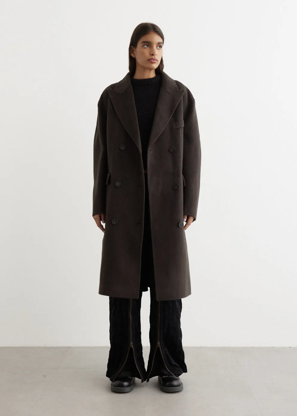Onessa Double-Breasted Textured Coat
