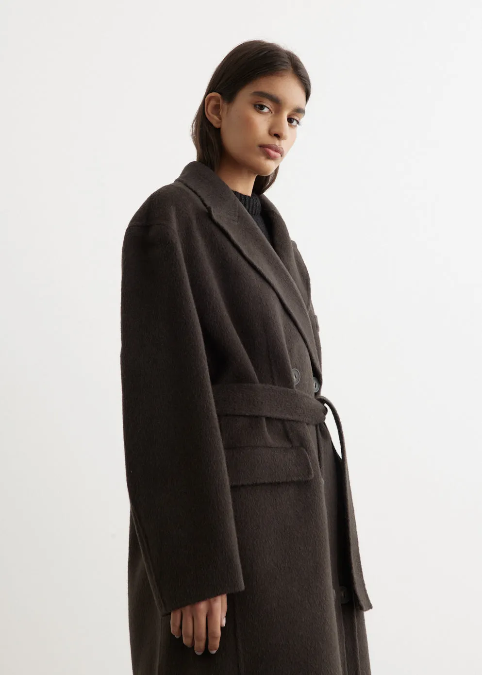 Onessa Double-Breasted Textured Coat