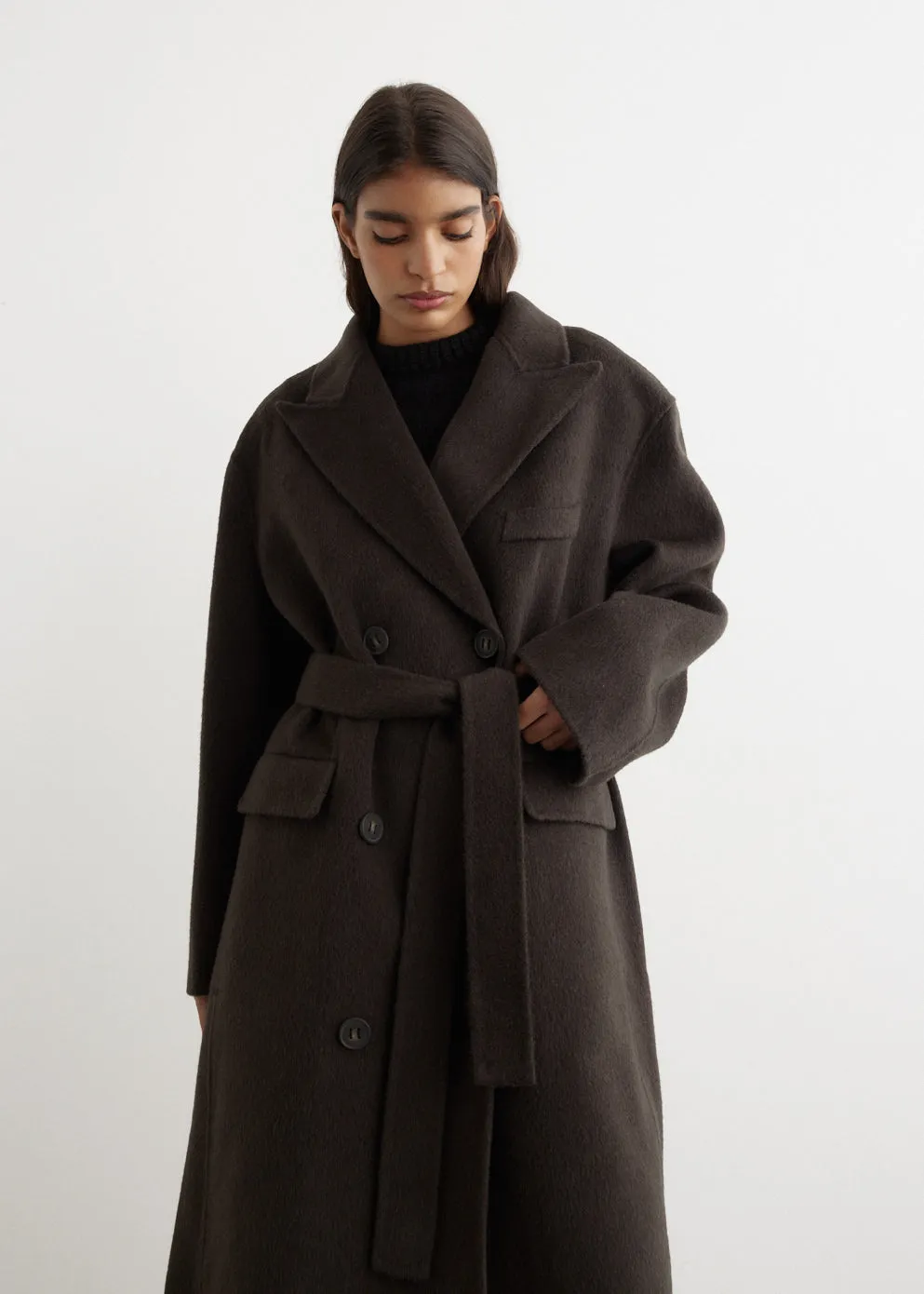Onessa Double-Breasted Textured Coat