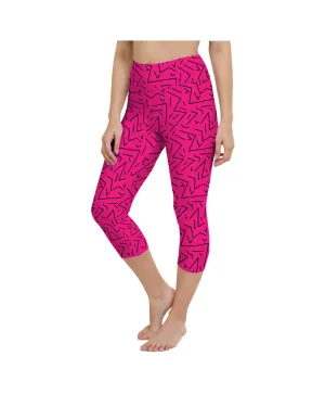Pink Black Line Yoga Capris