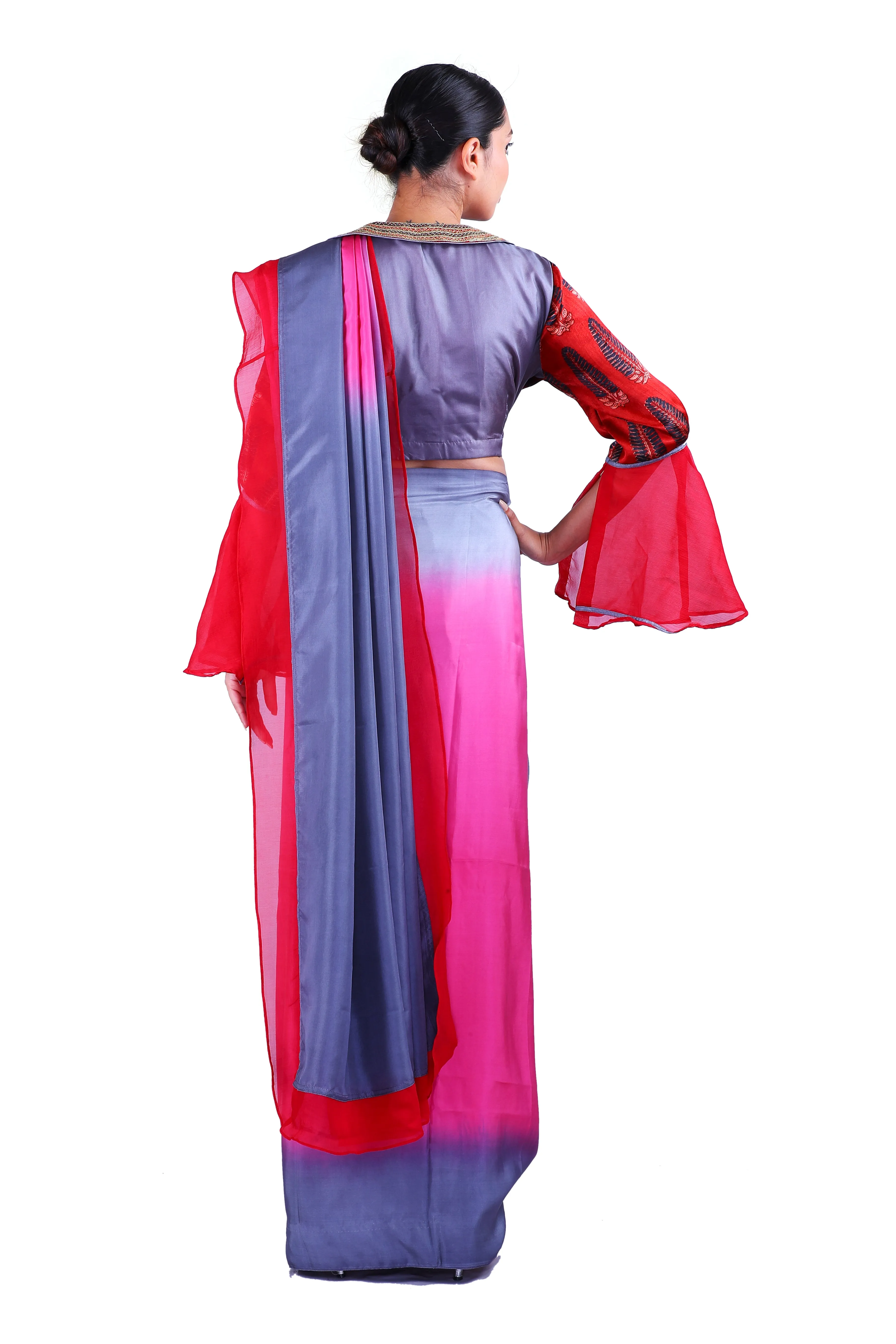 Pink silk Saree