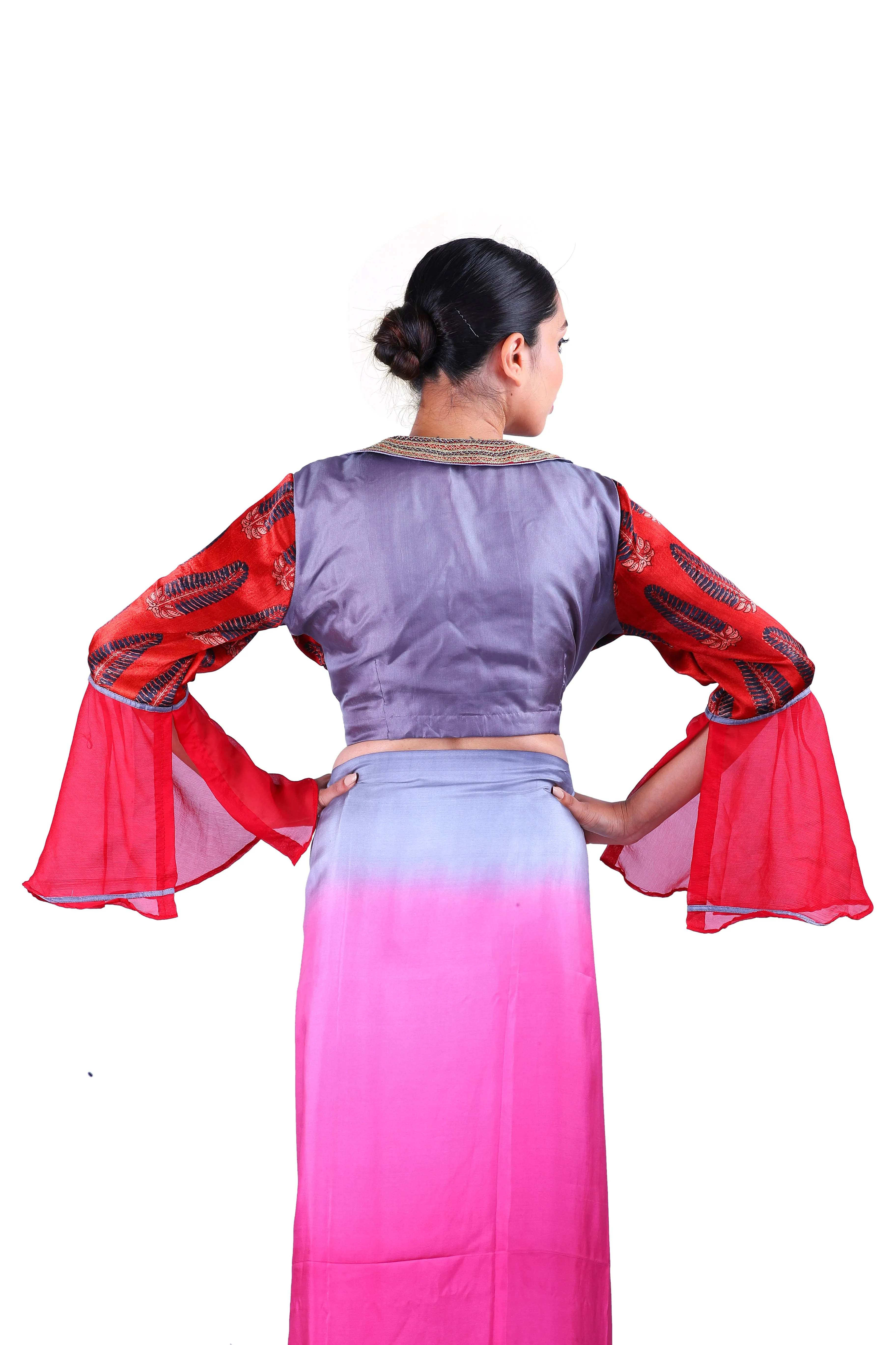 Pink silk Saree