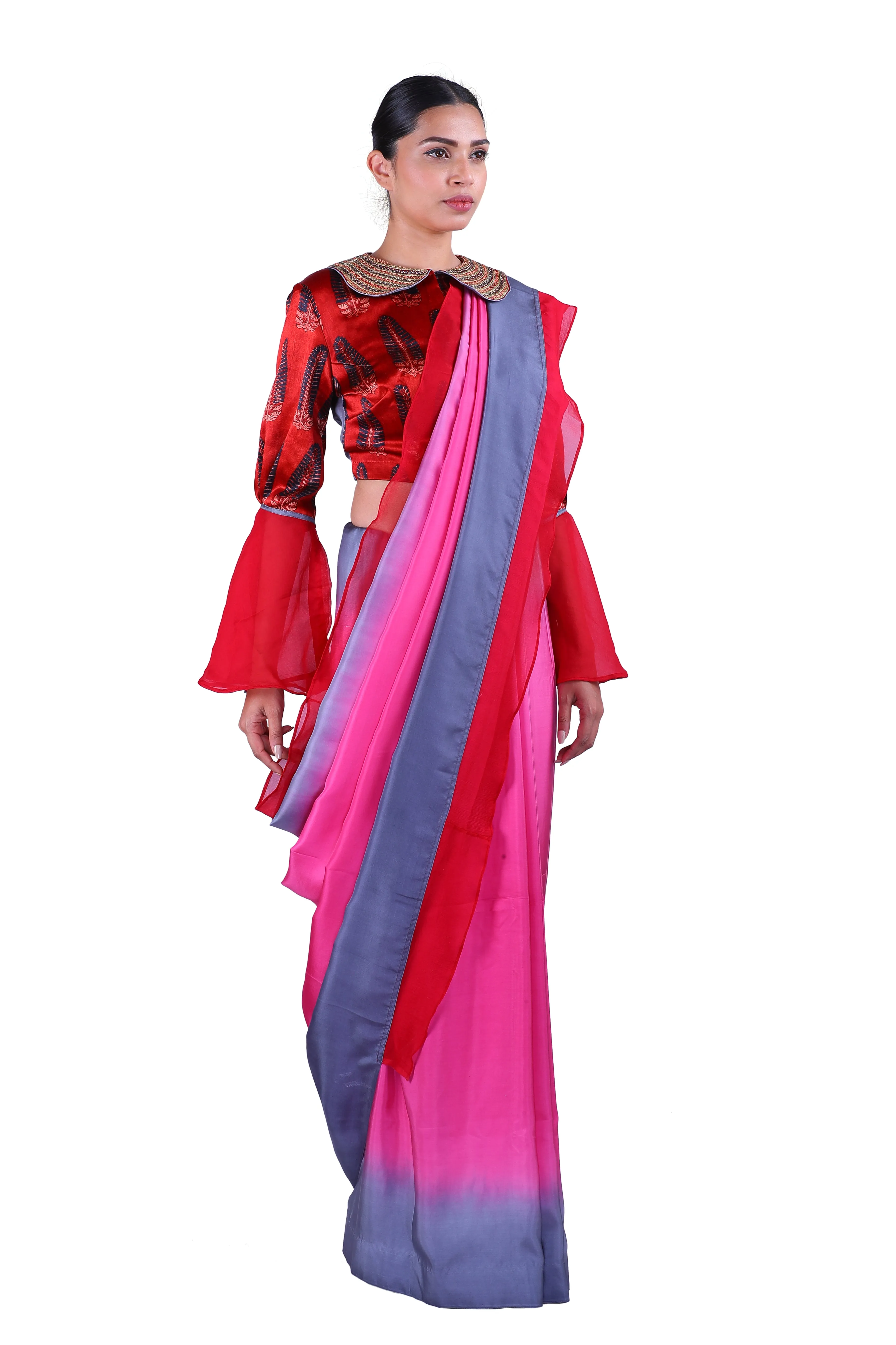 Pink silk Saree