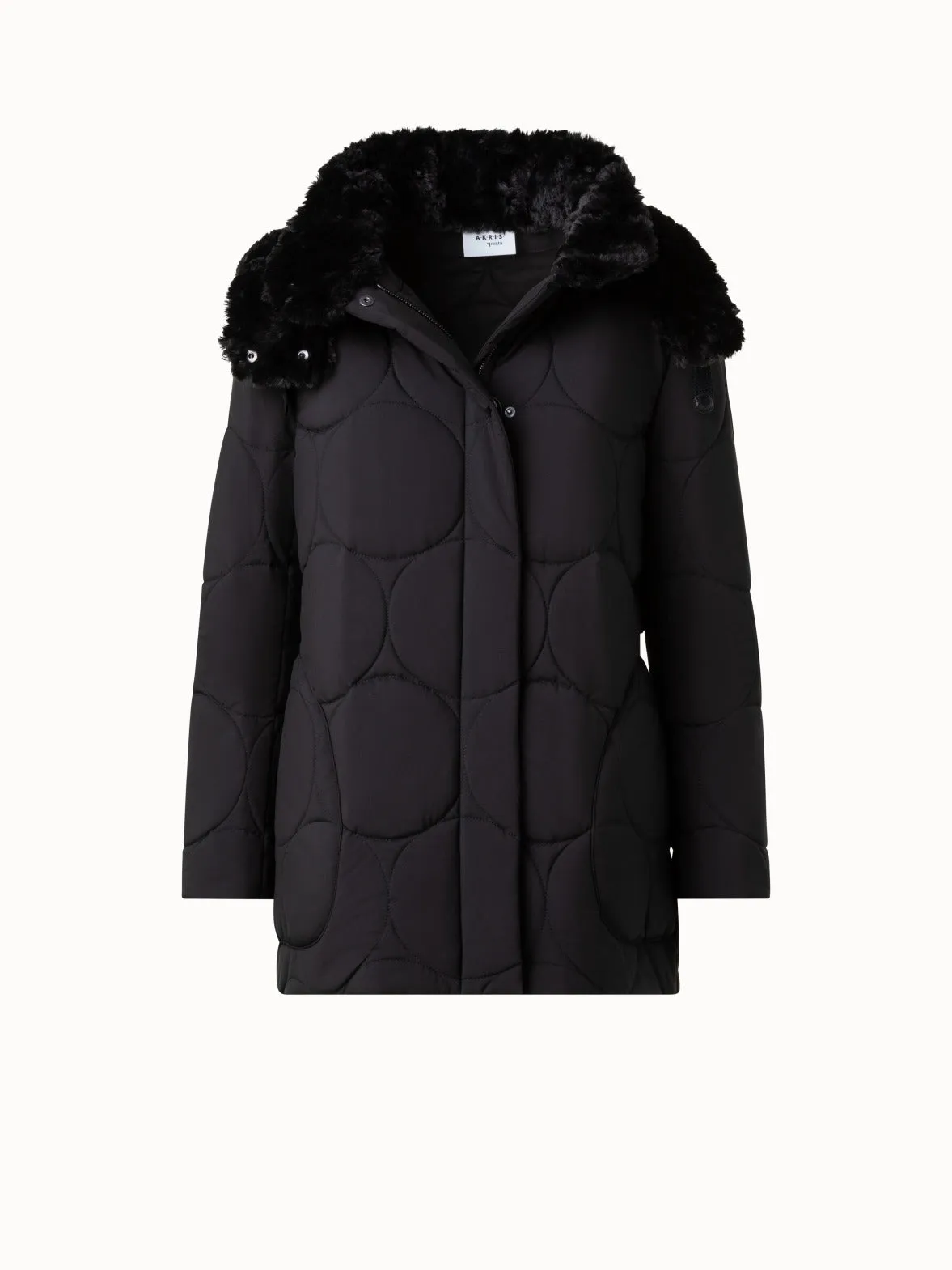 Quilted XL Dot Parka with Removable Hood