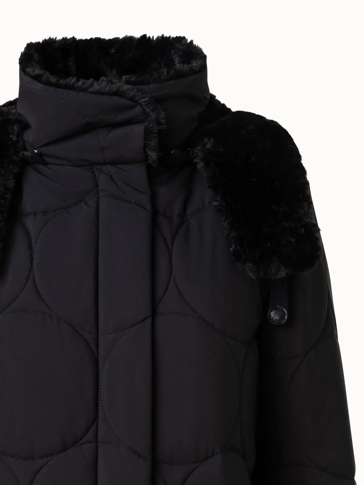 Quilted XL Dot Parka with Removable Hood