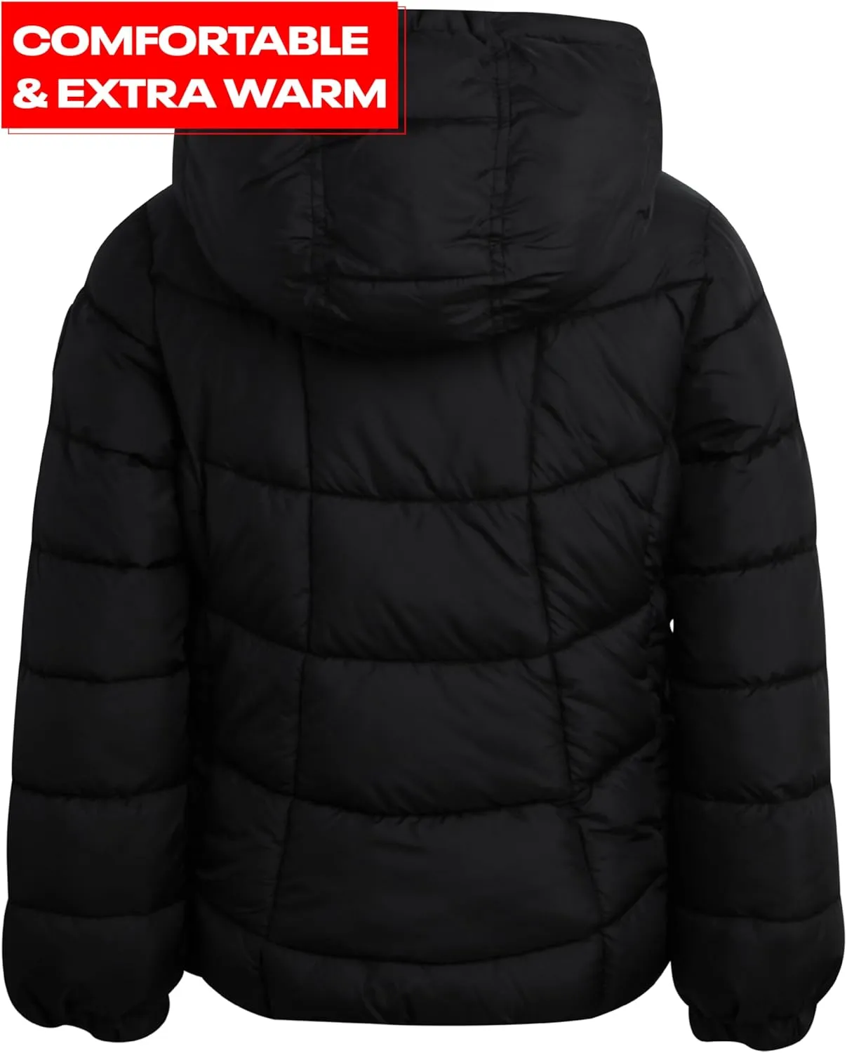 Reebok Girls' Winter Jacket - Heavyweight Quilted Puffer Parka Coat - Sherpa Lined Ski Jacket for Girls (4-16)
