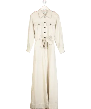 REISS Beige Tailored Wide Leg Jumpsuit UK 6