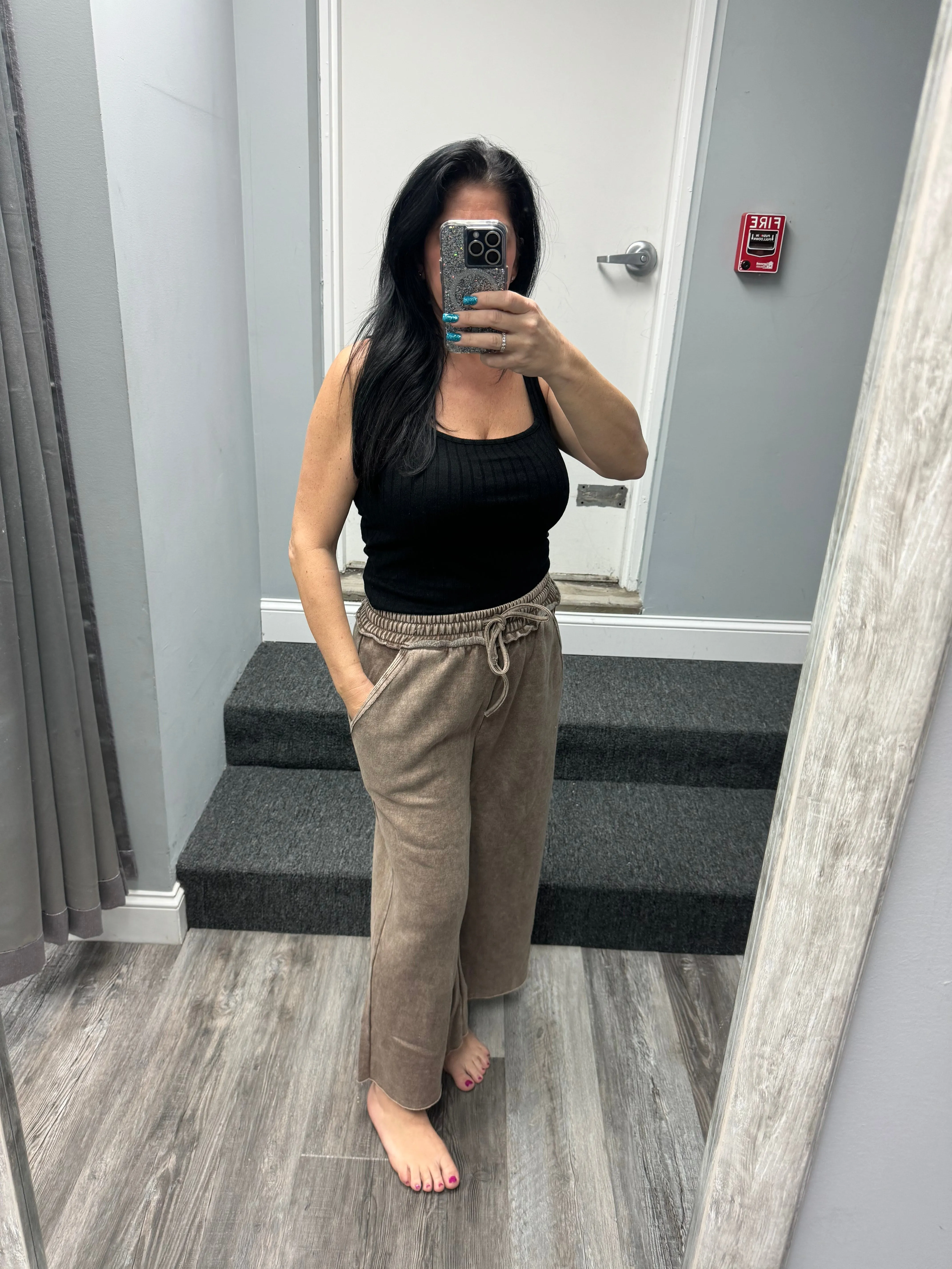 RIBBED SQUARE NECK SLEEVELESS TOP - ASSORTED COLORS