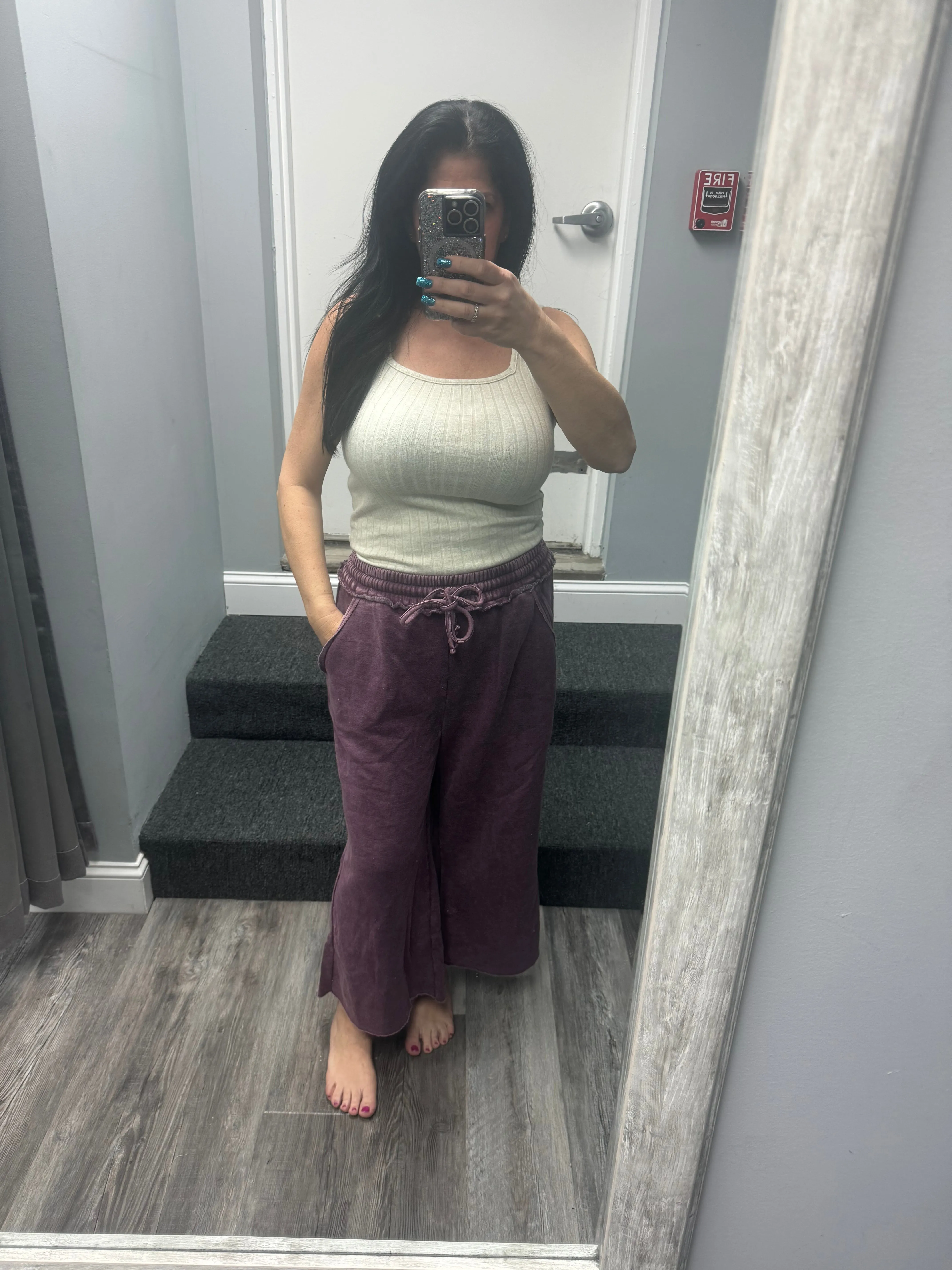 RIBBED SQUARE NECK SLEEVELESS TOP - ASSORTED COLORS
