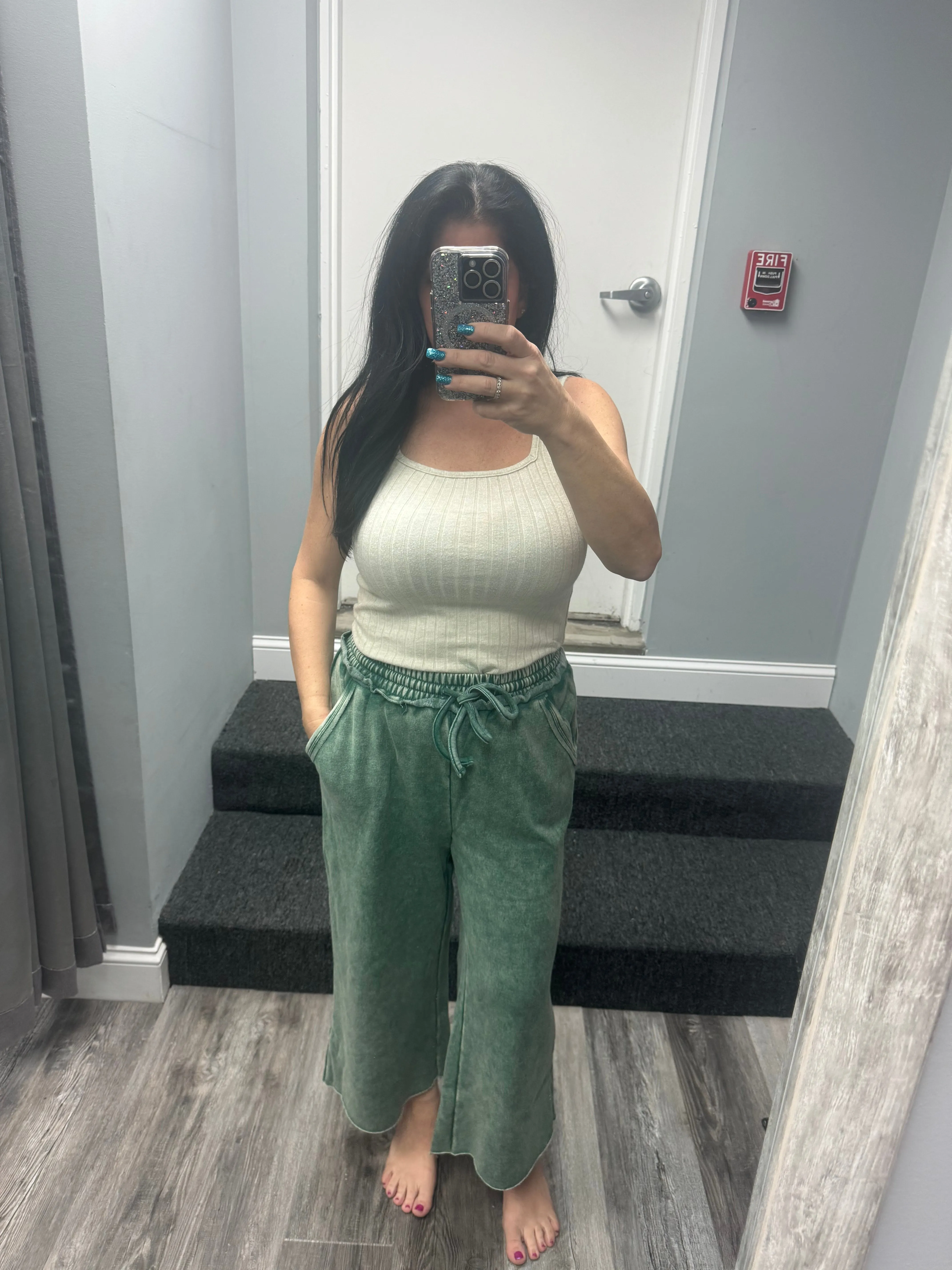 RIBBED SQUARE NECK SLEEVELESS TOP - ASSORTED COLORS