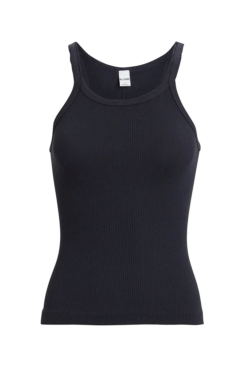 Ribbed Tank in Navy