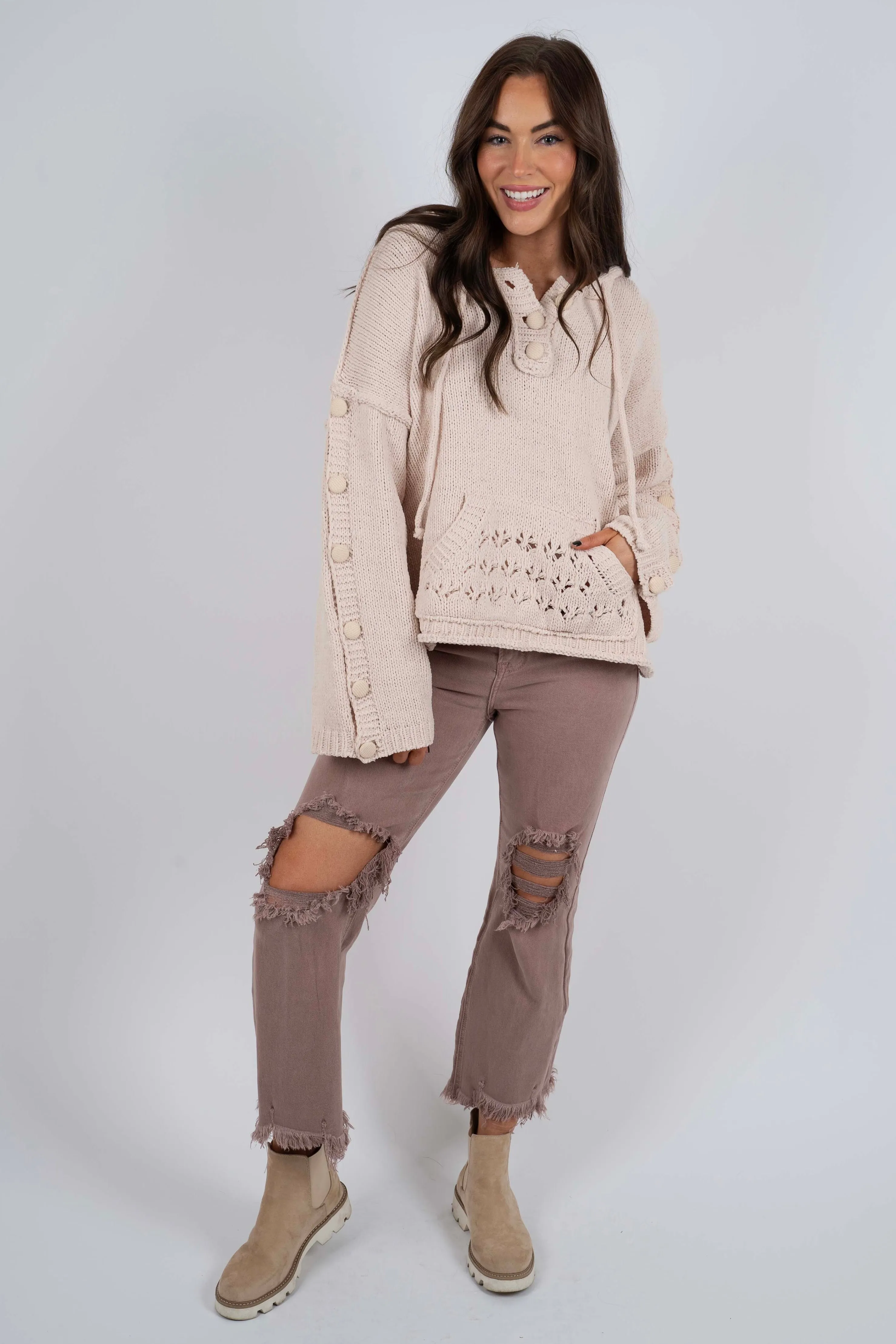 Risen Hailey Straight Leg Jeans (Mauve)