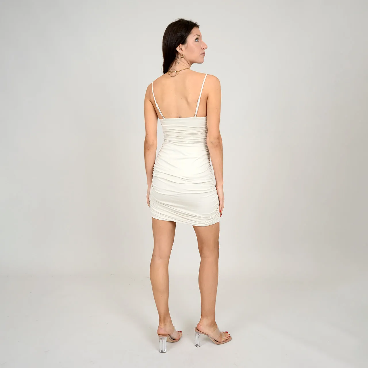 RIYAN RUCHED DRESS - CHAMPAGNE