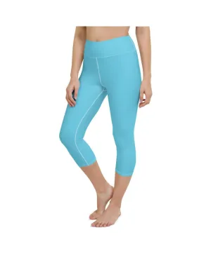 Solid Baby Blue Yoga Capris