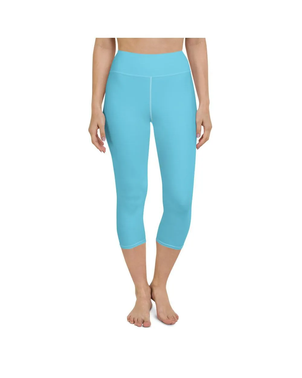 Solid Baby Blue Yoga Capris