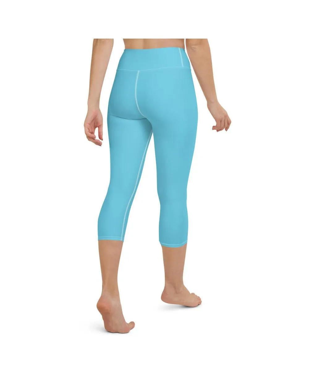 Solid Baby Blue Yoga Capris