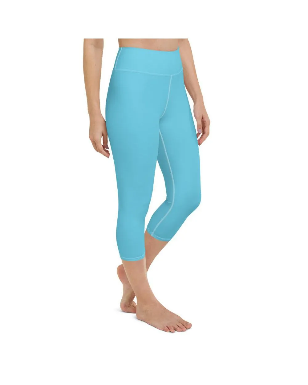 Solid Baby Blue Yoga Capris