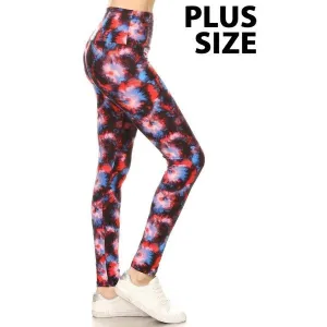TC Red & Blue Tie Dye Leggings