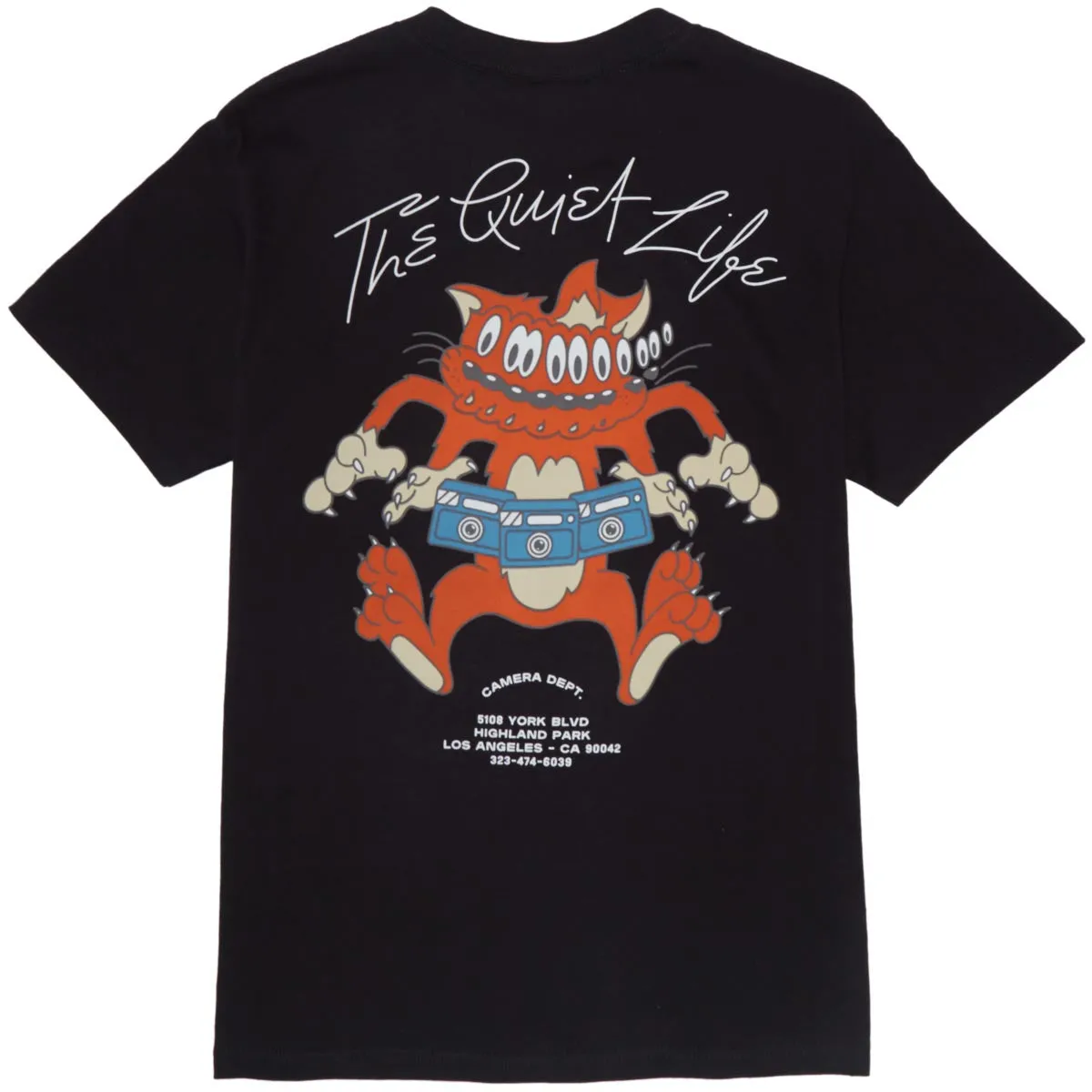 The Quiet Life Shaky Cat Camera T-Shirt - Black