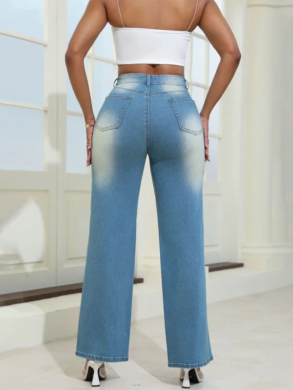 Vintage High Waisted Straight Leg Jeans