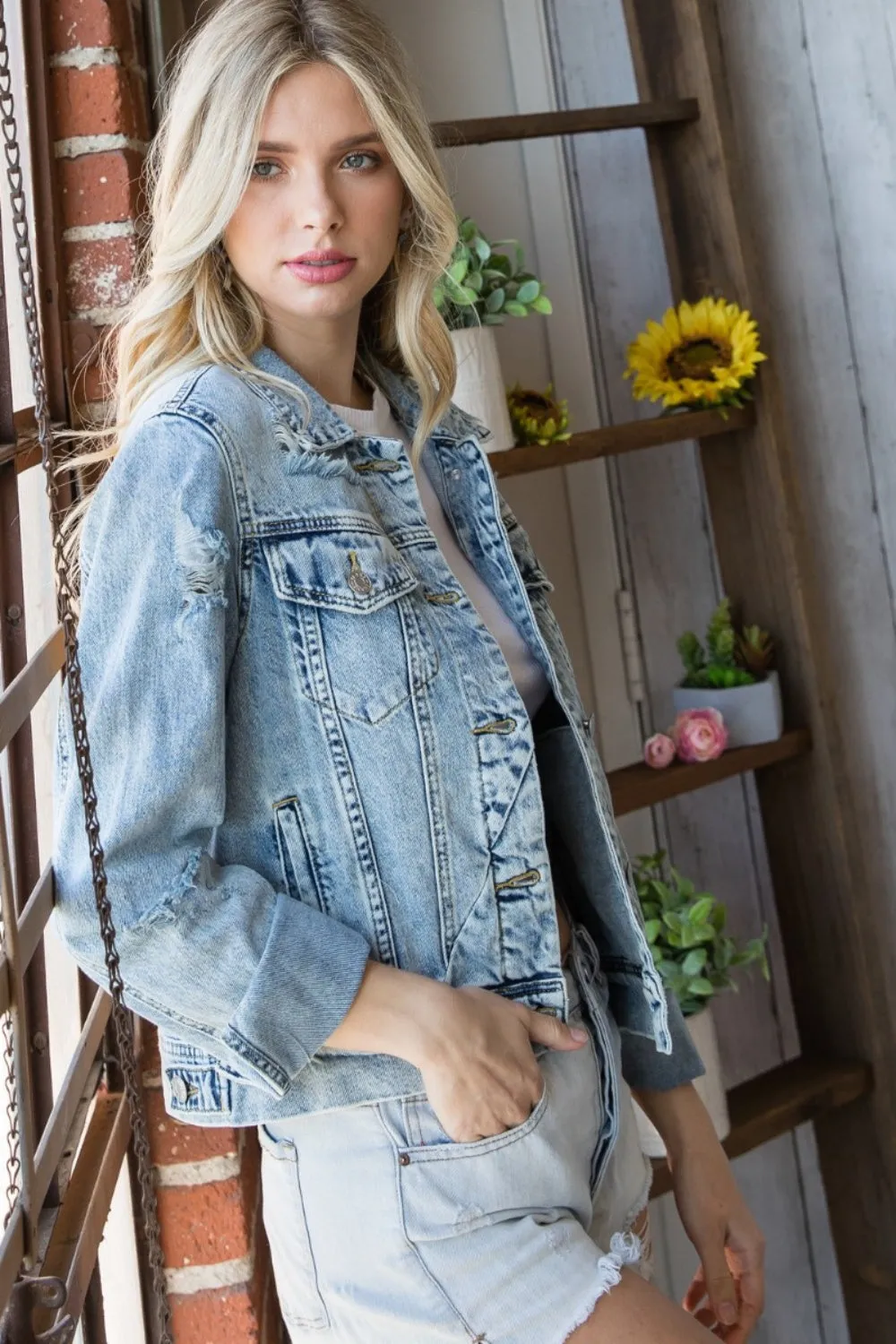 Vivien Distressed Denim Jacket