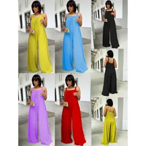 Wide Leg Sleeveless Jumpsuit.