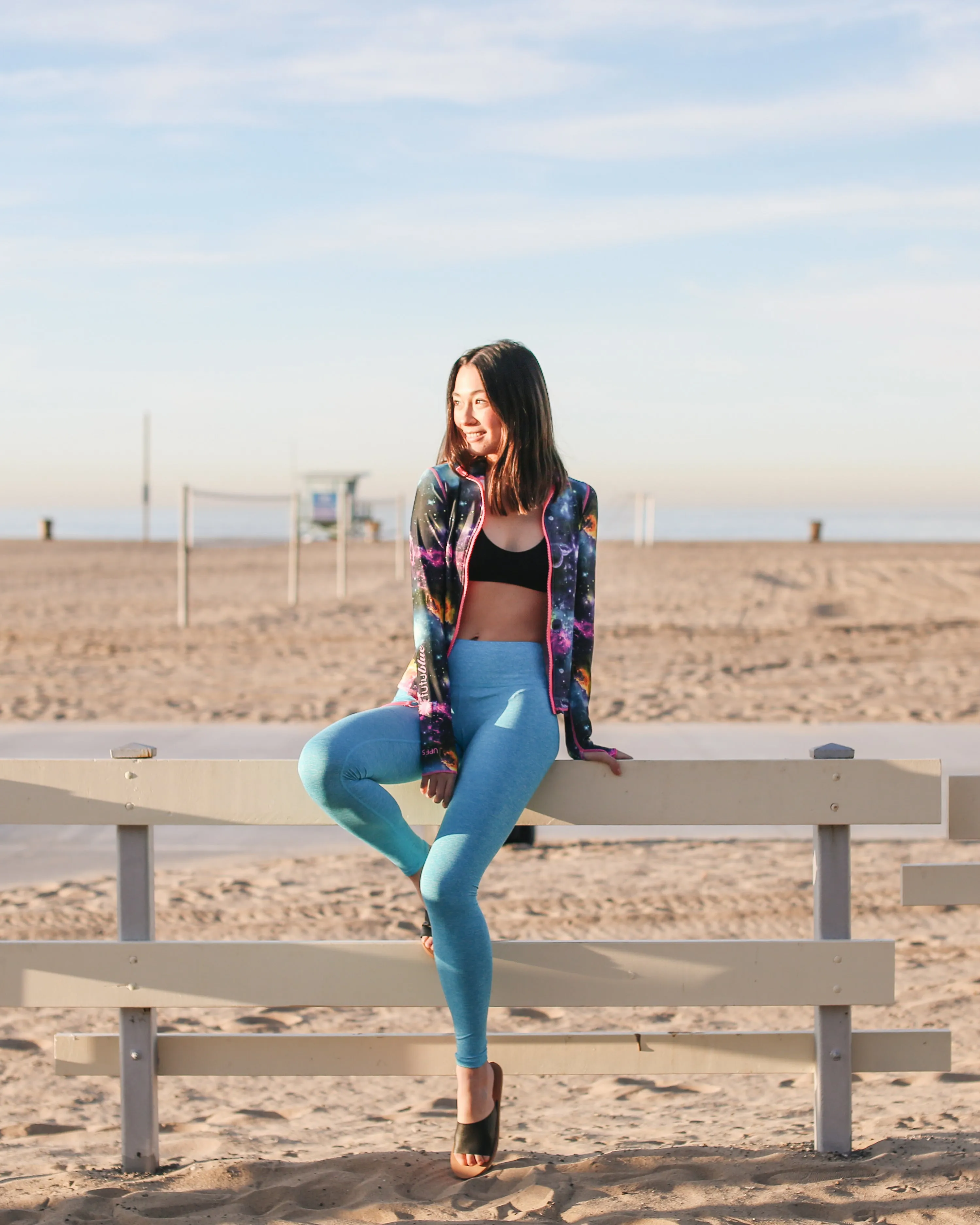 WOMEN'S SWIM LEGGINGS  - TURQ (Double brushed)