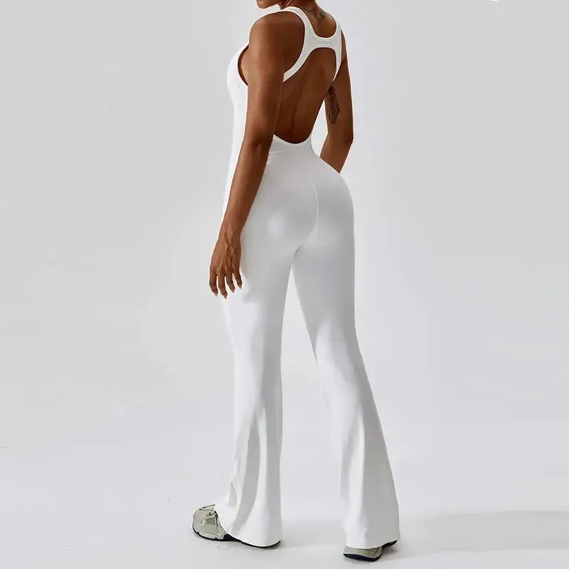Yoga Flare Gym Bodysuit Set