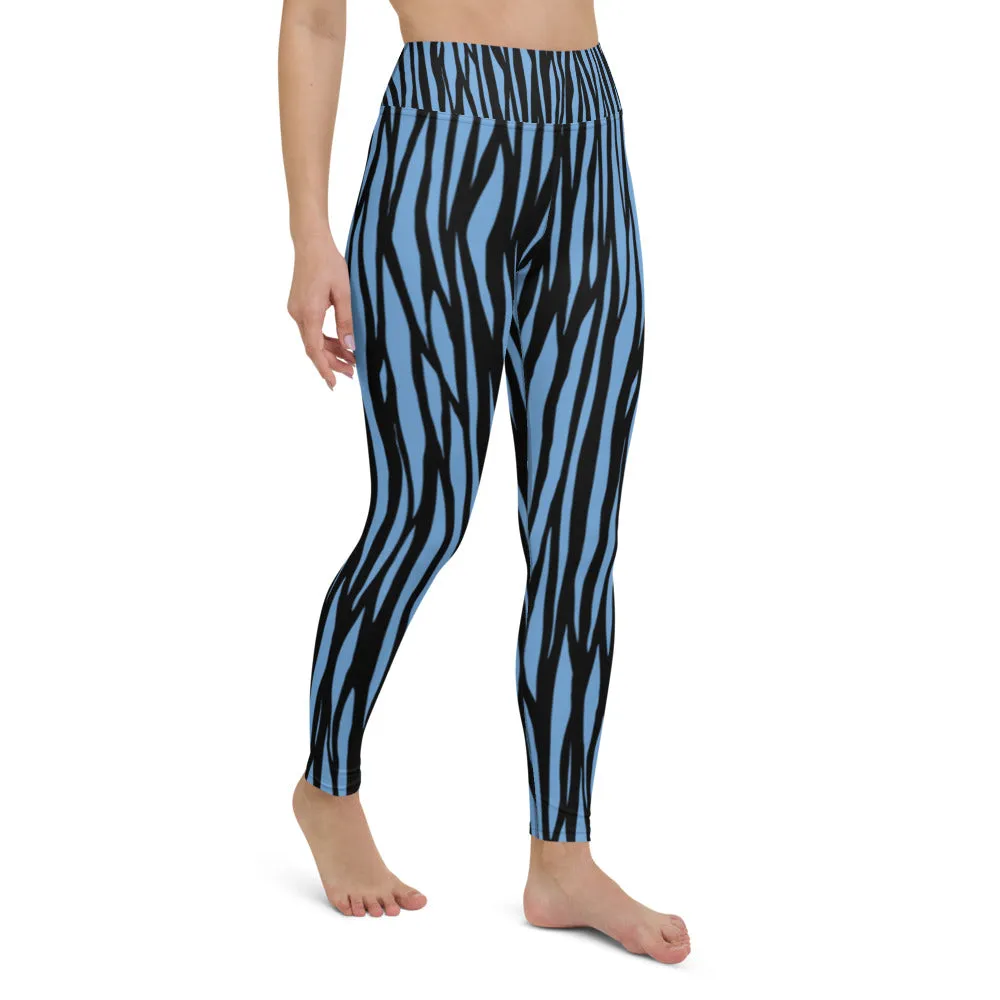 Zebra Print Yoga Leggings - With Pockets