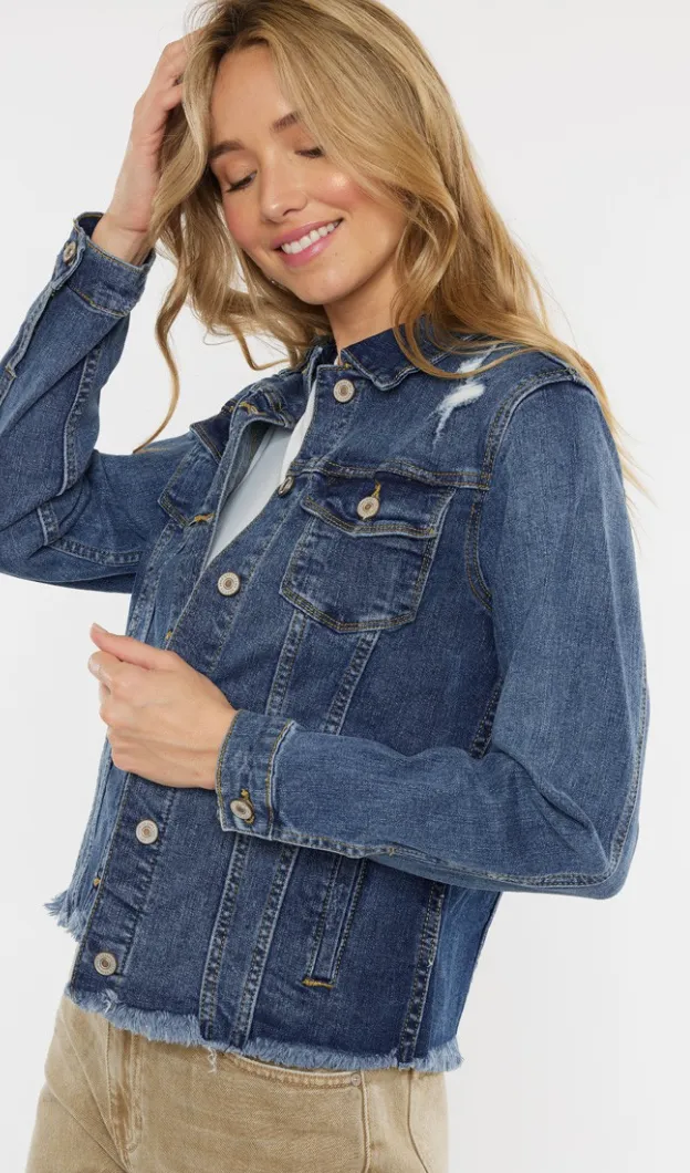 Zoey Distressed Denim Jacket