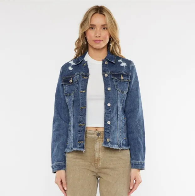 Zoey Distressed Denim Jacket
